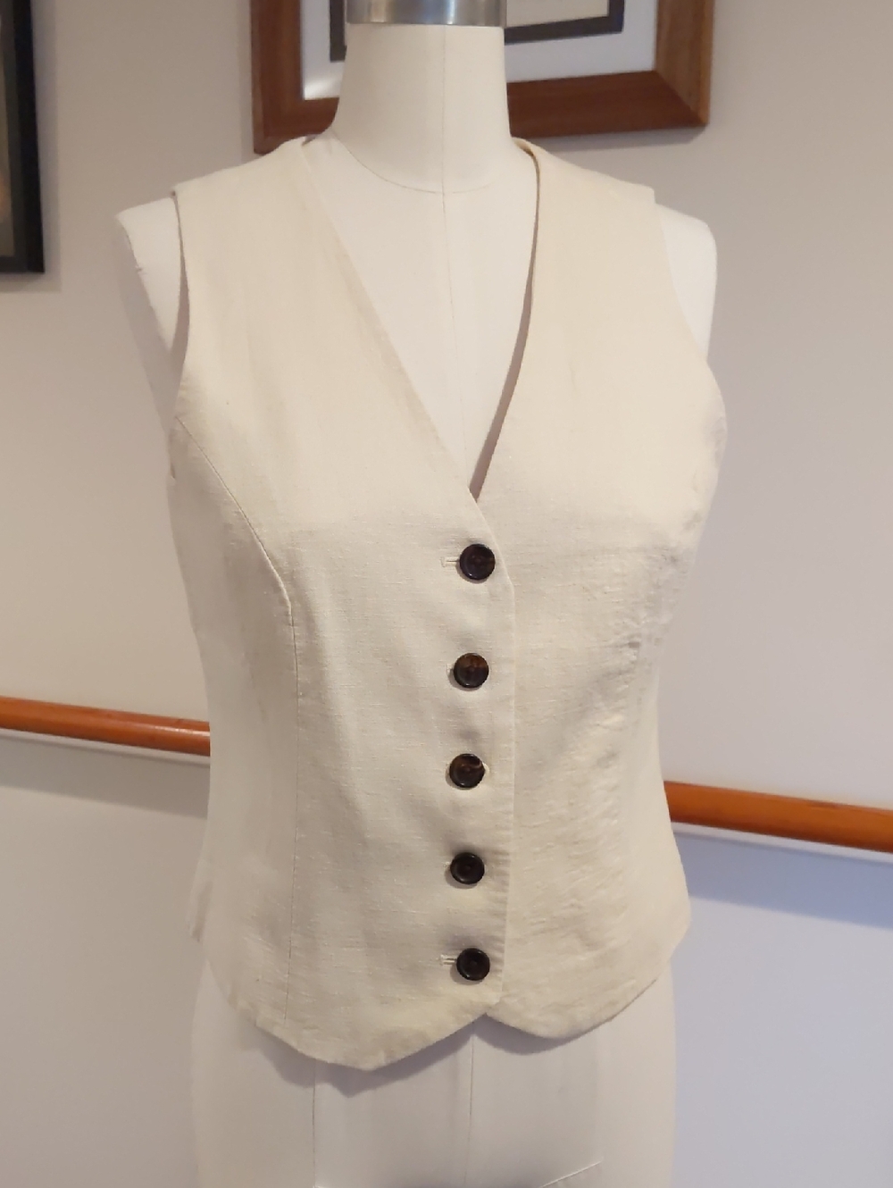 J. Crew Cream Sleeveless Button-Front Women's Vest